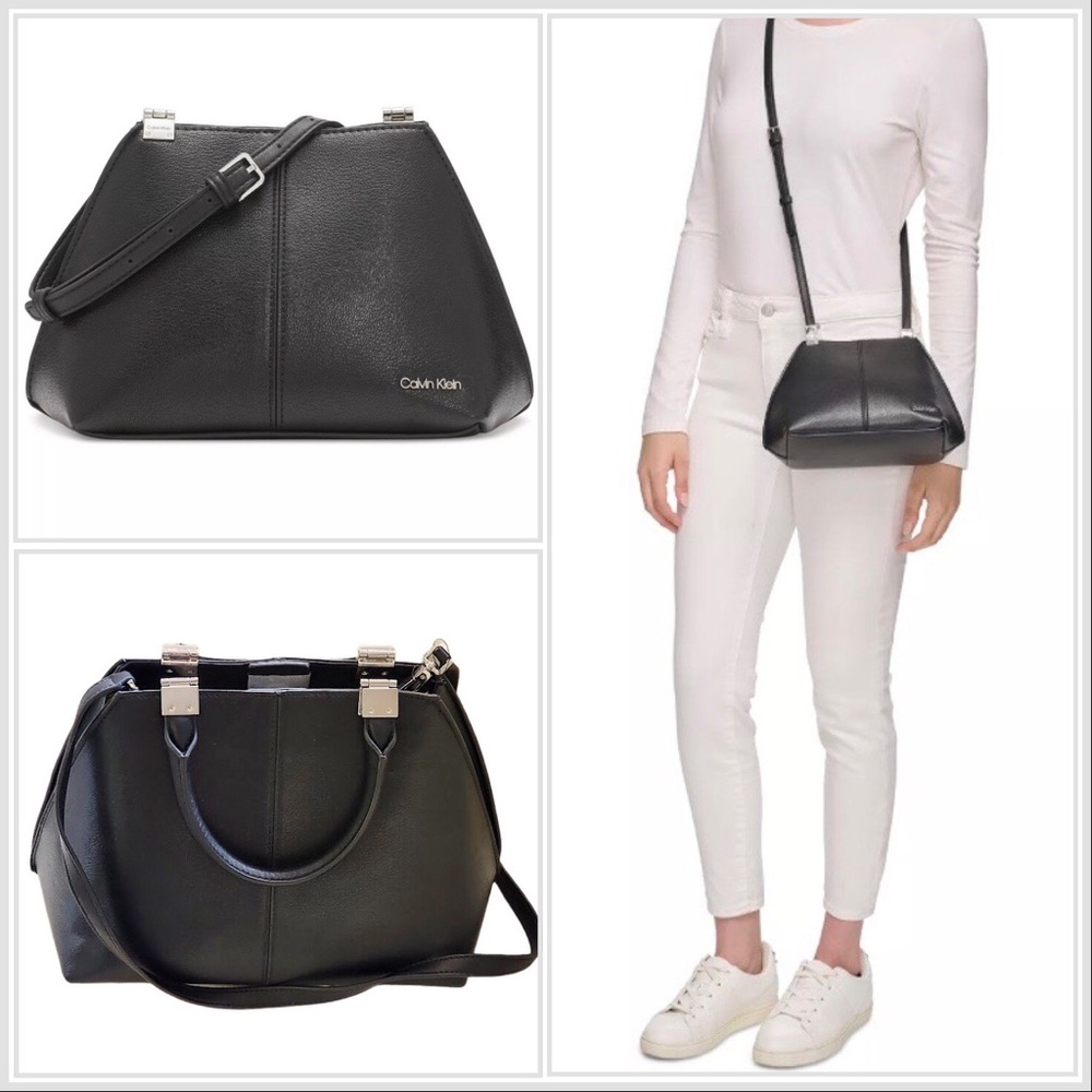 NWT - CALVIN KLEIN Granite Convertible Satchel with Magnetic Snap